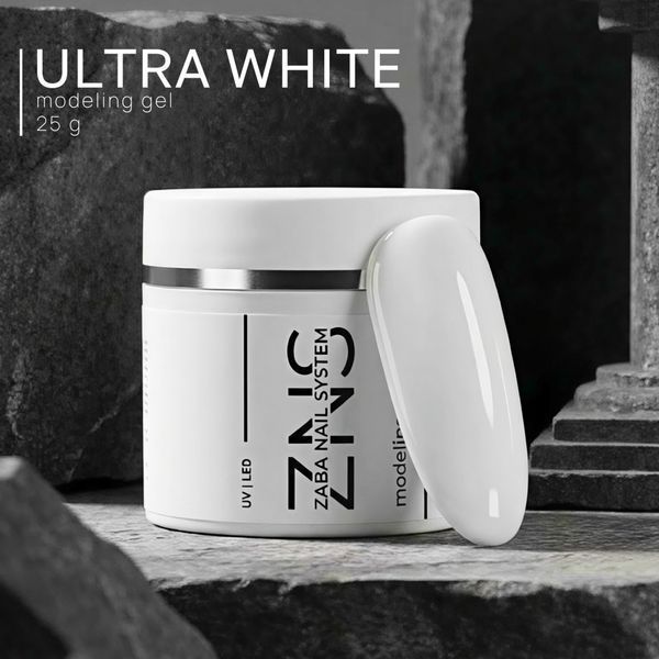 ZNS Гель для наращивания Modeling gel №004 Ultra White, 25 г 22876 фото