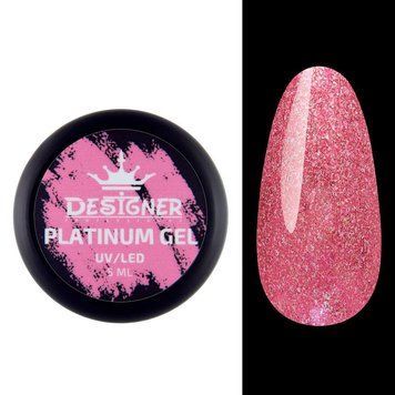 Гель с шиммером 016 Platinum Gel Designer Professional, 5 мл 62196 фото