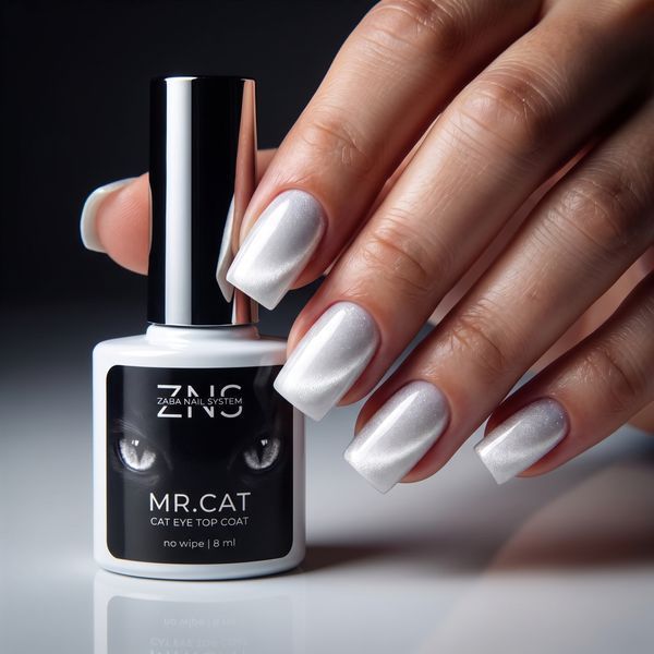 ZNS Cat Eye top &laquo;Mr.Cat&raquo; &ndash; фінішне покриття для нігтів з ефектом котячого ока, 8 мл 43418 фото