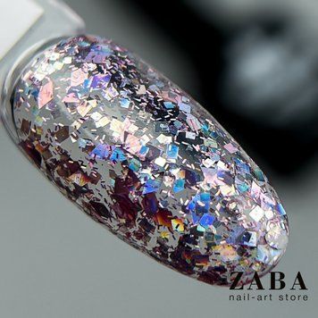 Designer Professional Glow Glitter 570 - Гель-лак с хлопьями Хамелеон разных размеров и глиттером 9 мл 62403 фото