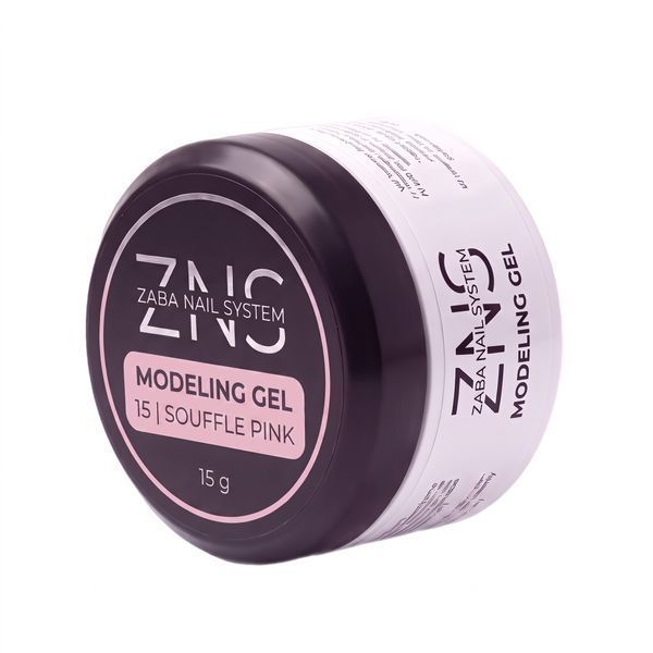 ZNS Гель для нарощування Modeling Gel №15 Souffle Pink, 15 г 43374 фото
