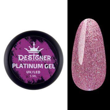 Гель с шиммером 018 Platinum Gel Designer Professional, 5 мл 62198 фото