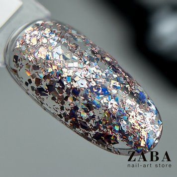 Designer Professional Glow Glitter 571 - Гель-лак с хлопьями Хамелеон разных размеров и глиттером 9 мл 62404 фото
