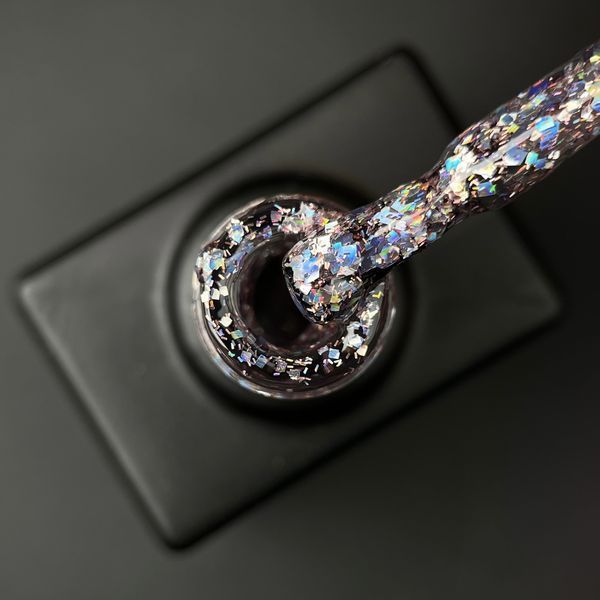 Designer Professional Glow Glitter 571 - Гель-лак с хлопьями Хамелеон разных размеров и глиттером 9 мл 62404 фото