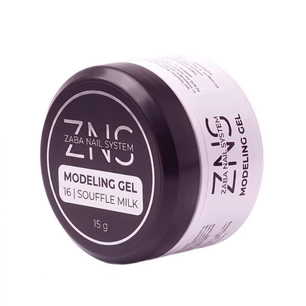 ZNS Гель для нарощування Modeling Gel №16 Souffle Milk, 15 г 43375 фото