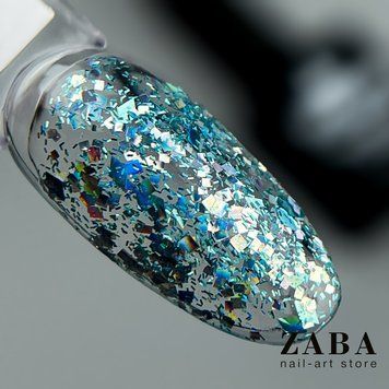 Designer Professional Glow Glitter 572 - Гель-лак с хлопьями Хамелеон разных размеров и глиттером 9 мл 62405 фото
