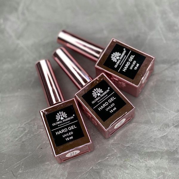 Гель для наращивания и укрепления ногтей Hard Gel Global Fashion 002, 15 мл 3794 фото