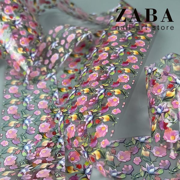 Фольга для дизайна ногтей Flowers 014, 50 см 62266 фото