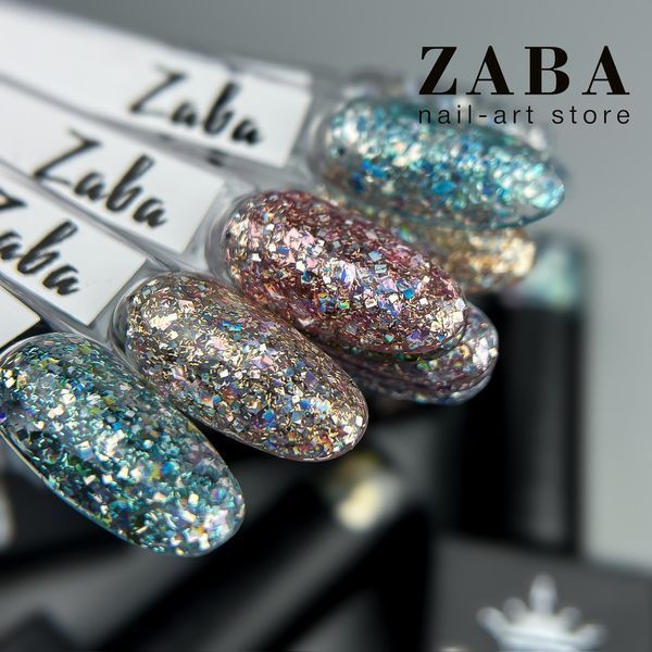 Designer Professional Glow Glitter 573 - Гель-лак з пластівцями Хамелеон різних розмірів та гліттером 9 мл 62406 фото