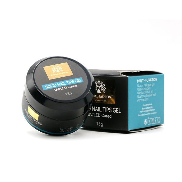 Global Fashion Гель для гелевих тіпс у баночці Solid Nail Tips Gel, 15 г 22660 фото